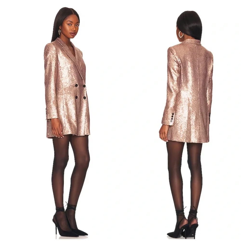 Revolve BCBGMAXAZRIA Sequin Blazer Dress in Gold M BCBG Maxazria - Picture 2 of 5